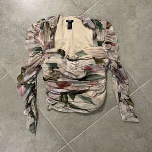Express Floral Ruched Women's Top size small